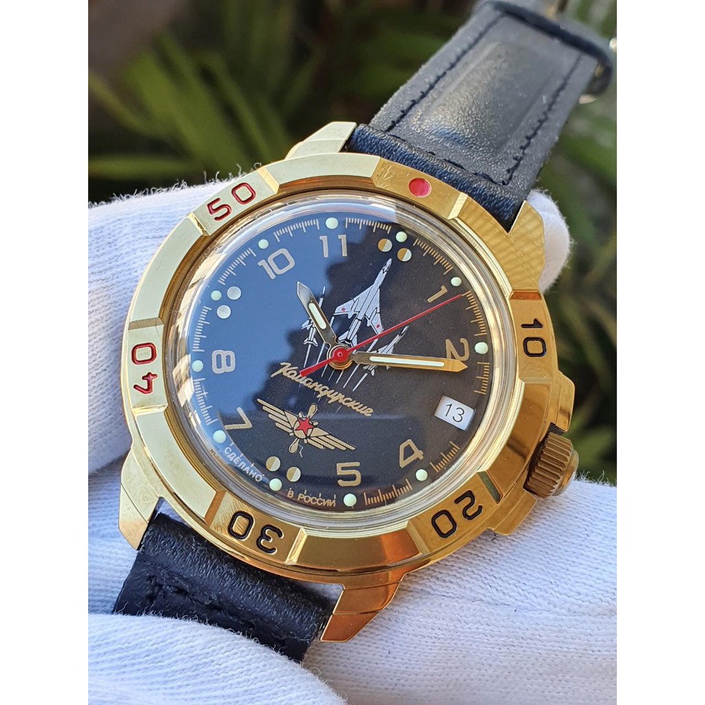 Đồng hồ nam Vostok máy cơ lên giây, size mặt 40, size dây 18. Đồng hồ Nga Vostok Komandirskie 439511