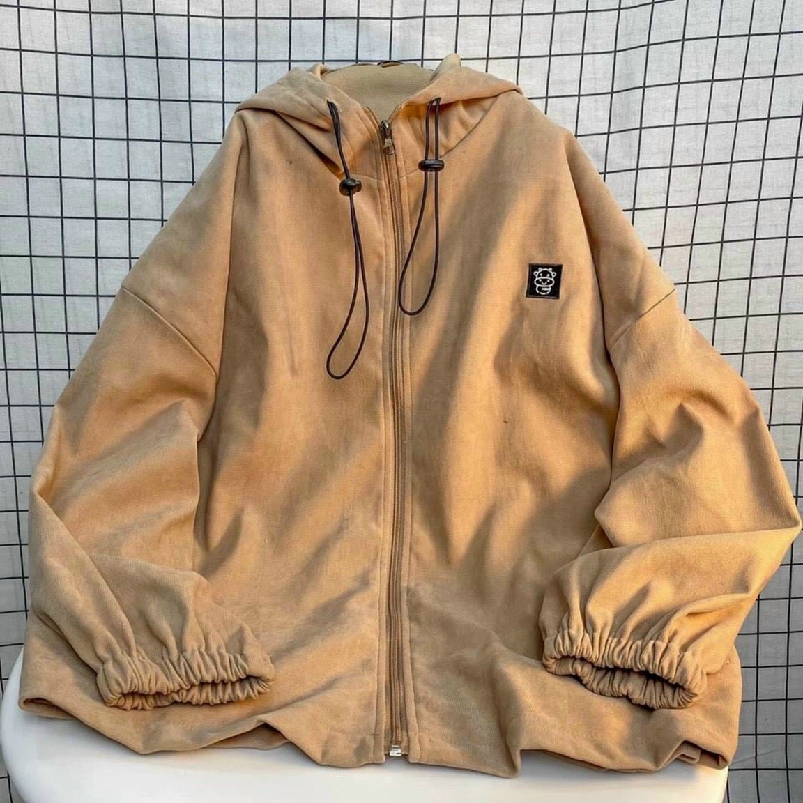 Áo khoác nữ da lộn Cow tay bồng  chất lượng cao, Áo khoác trơn có nón hàng xuất khẩu mẫu siêu đẹp.