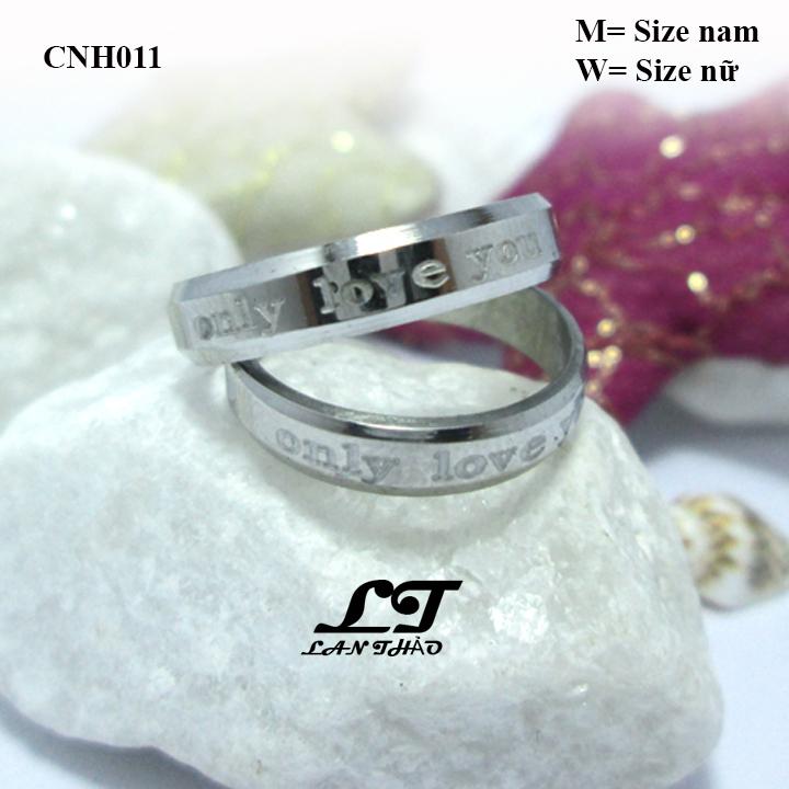 [HCM]Nhẫn cặp đôi Only Love You ver2 CNH011 Không đen không gỉ sét