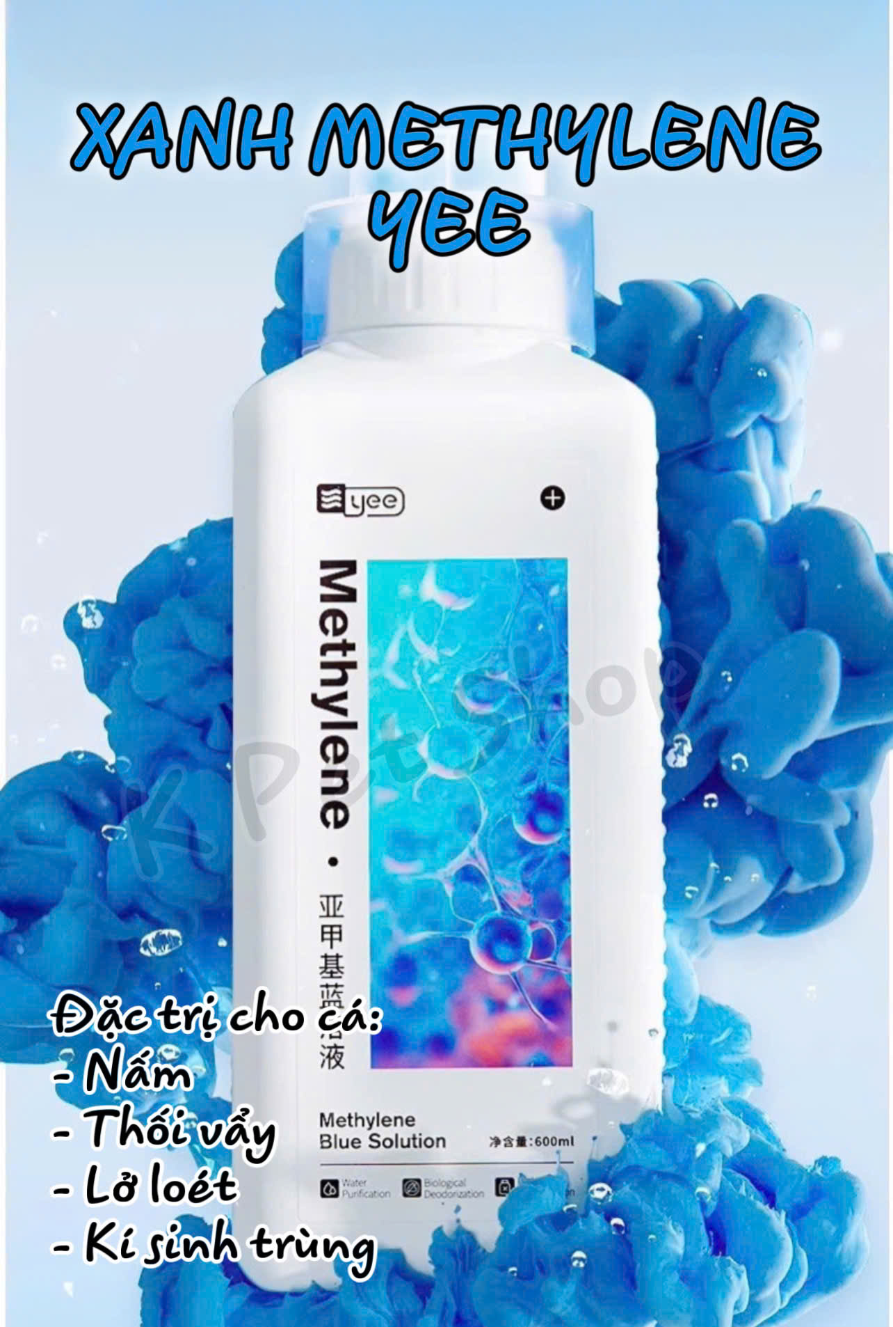 Methylene Blue YEE 🐟 Methylene Xanh Phòng Chống Bệnh Ngoài Da Cho Cá