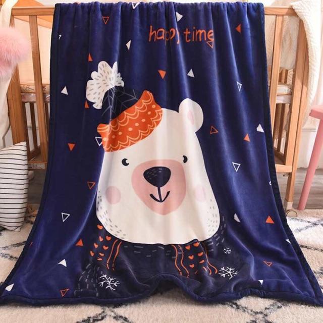 Chăn, mền bông lông tuyết cho bé siêu nhẹ và siêu mềm mịn rất đáng yêu kích thước 1mx1,5m