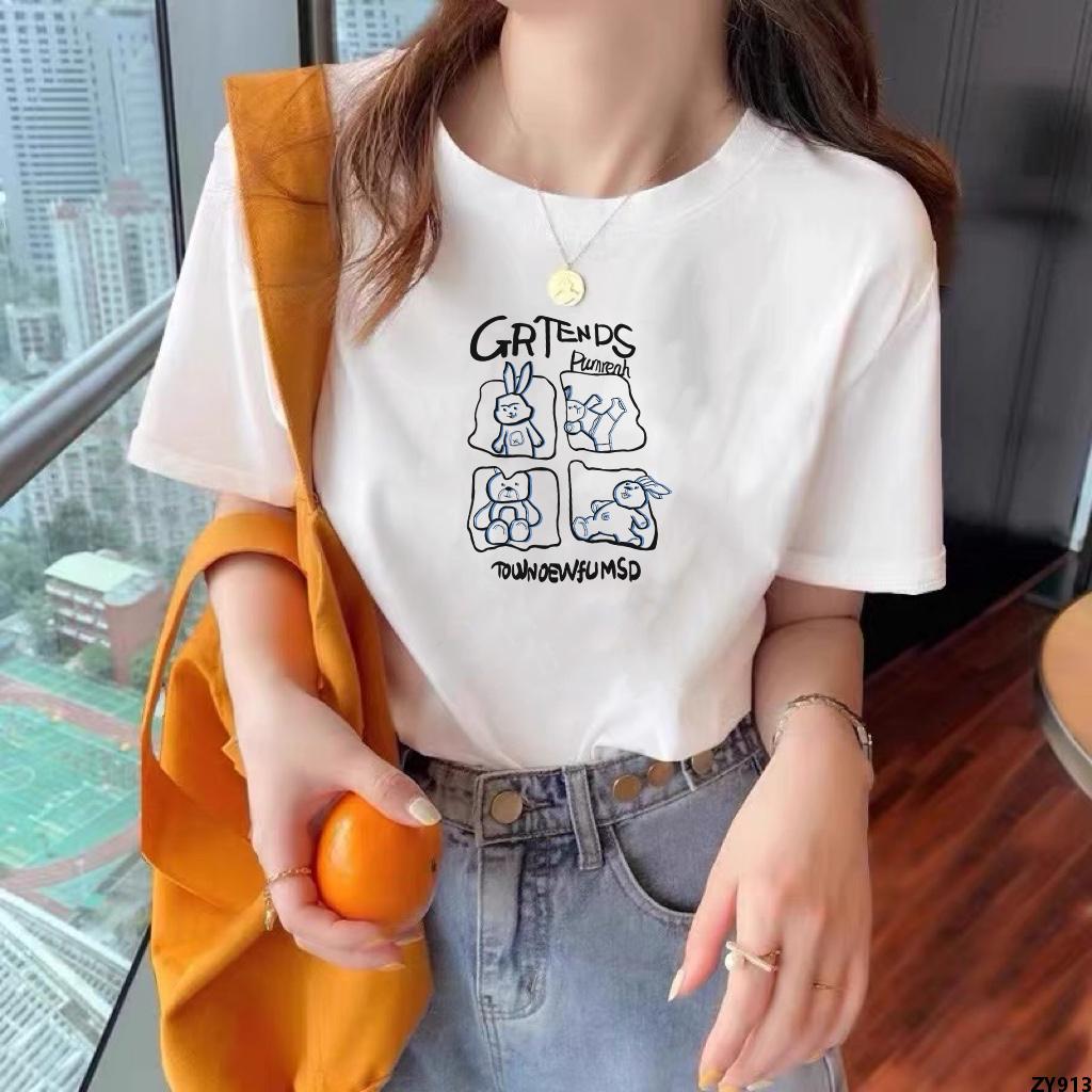T Áo Thun ] Mặc 100 Cotton Nữ Trung 2023 Quần Áo Nữ Mặc Bên Trong Màu Trắng Bùng Nổ [ Áo Sơ Mi Dài Tay Ngắn Nữ