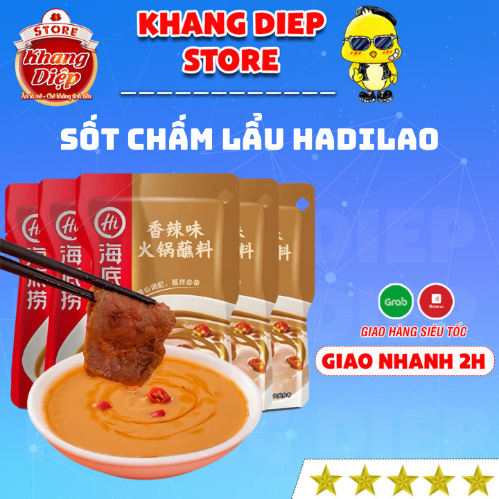 Sốt chấm lẩu đậu phộng Hadilao 3 vị 120g truyền thống cay tê cay nước chấm Khang Diệp