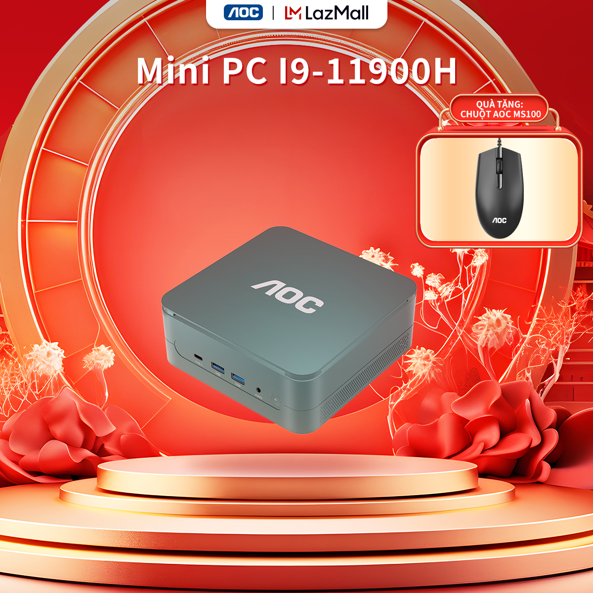 Mini PC Intel i9-11900H AOC Ram 16GB, Ổ Cứng Tối Đa 2 TB, Wifi 6, Window 11 - Hiệu năng mạnh mẽ, đa năng - Bảo hành 3 năm
