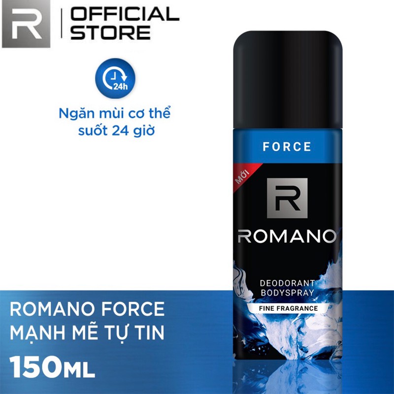 Xịt khử mùi toàn thân Romano Force 150ml