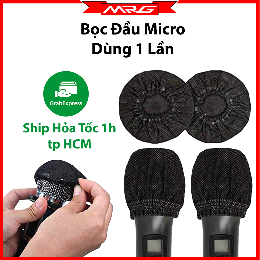 Bọc micro karaoke dùng 1 lần giá 100 cái, màu đen và chấm bi. MrG | bọc đầu micro, chụp micro, bao micro.