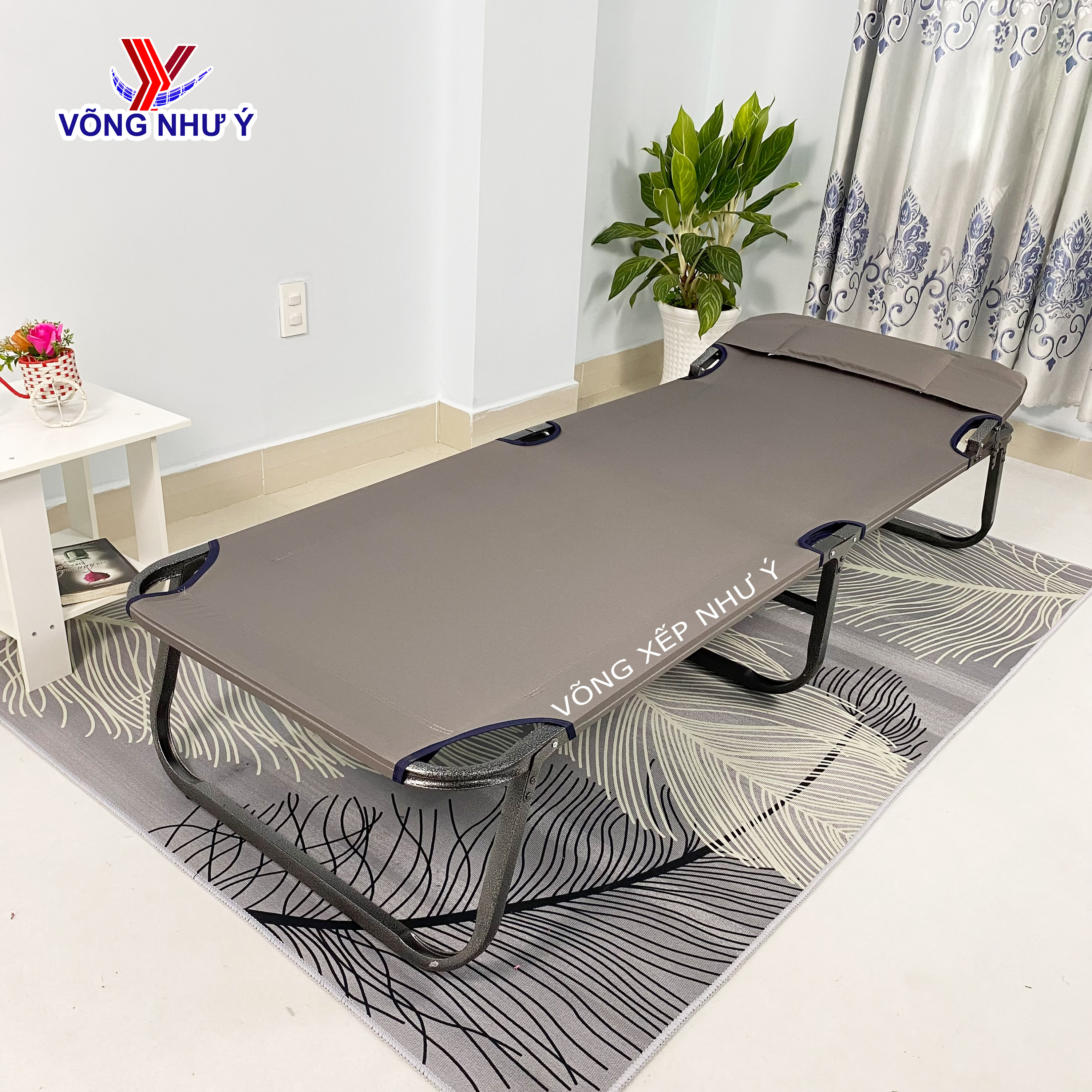 Giường xếp vải bố size đại khung thép sơn tĩnh điện cao cấp dày chắc chắn, giường xếp gọn người lớn thay thế võng xếp