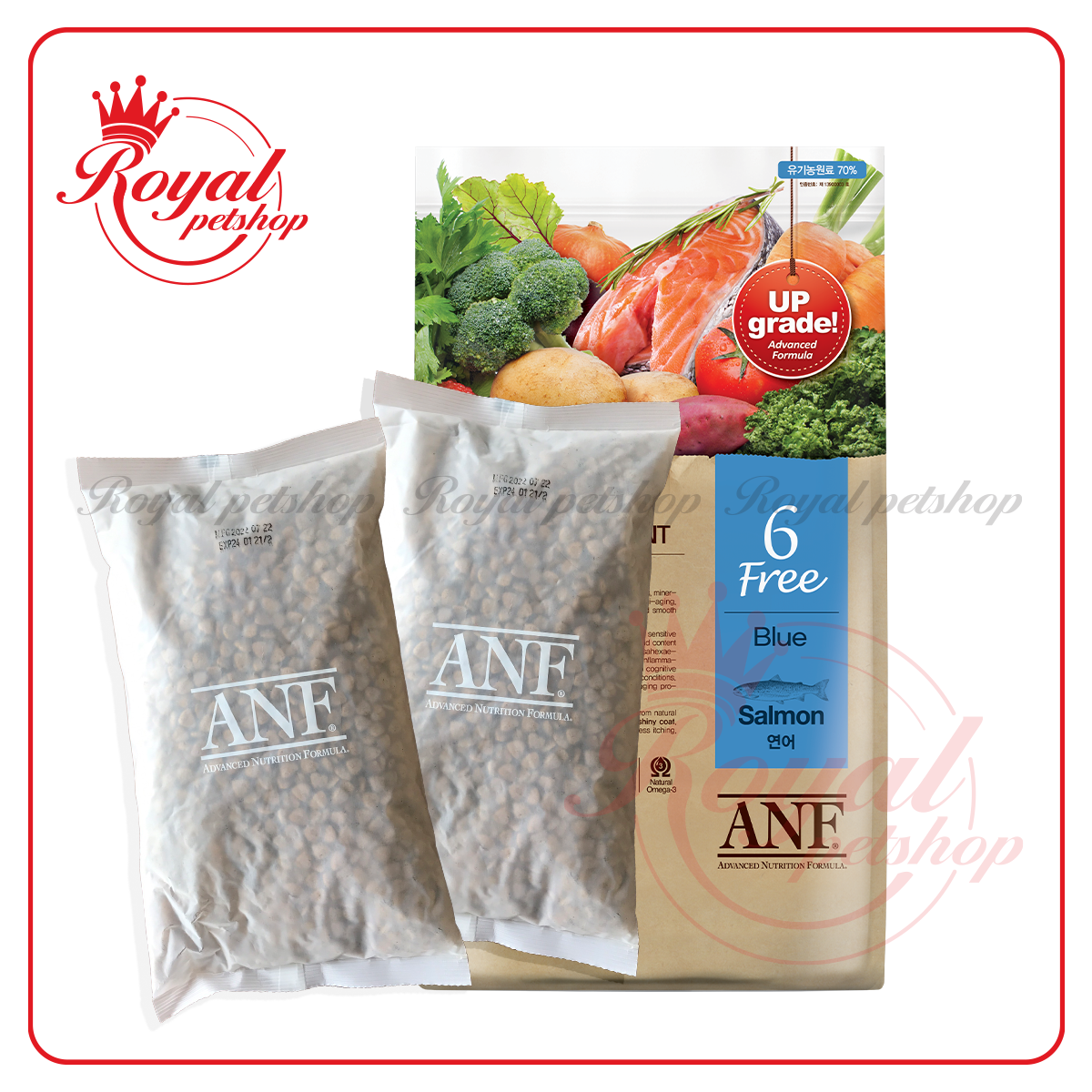 Anf 6free - thức ăn hạt hữu cơ cho chó mọi lứa tuổi vị cá hồi/cừu/vịt nhập khẩu hàn quốc