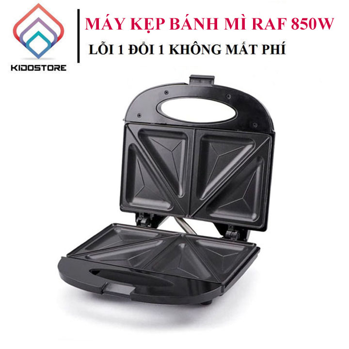 Máy nướng bánh mì kẹp sandwich RAF nướng đều hai mặt , tự ngắt khi đã nướng chín [ Đổi mới 7 ngày tại nhà miễn phí , Bảo hành 12 tháng ]
