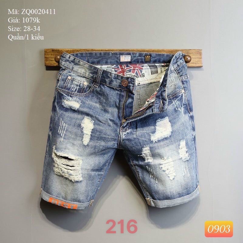quần short jean nam cao cấp M216 SHALLY FASHION in thêu logo thiết kế kiểu cách hiện đại MẪU MỚI thời trang shally fashionm369