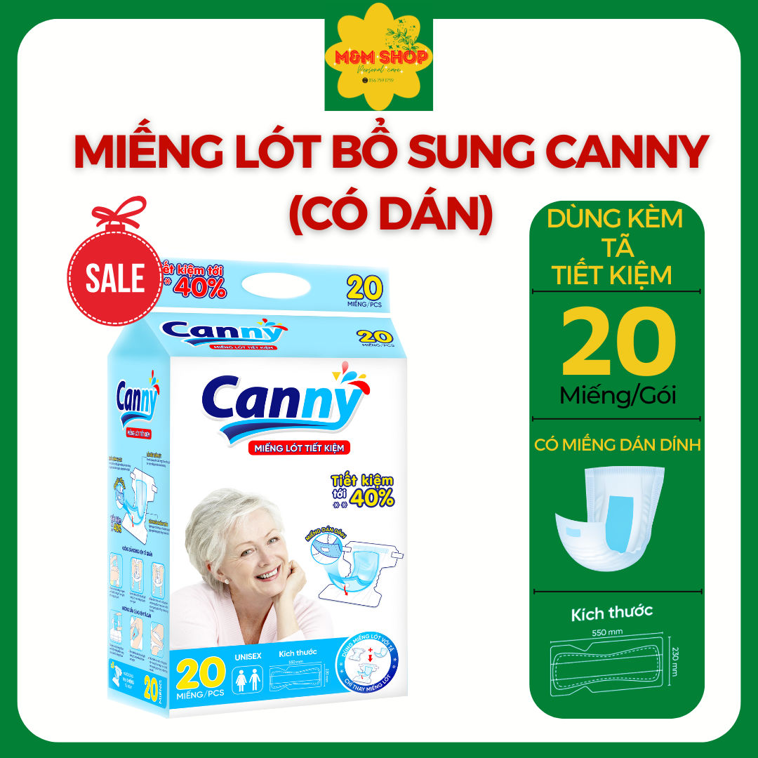 [Quà tặng 0đ] Combo 50 miếng lót bổ sung tiết kiệm Canny dán vào tã quần, tã dán hoặc quần vải