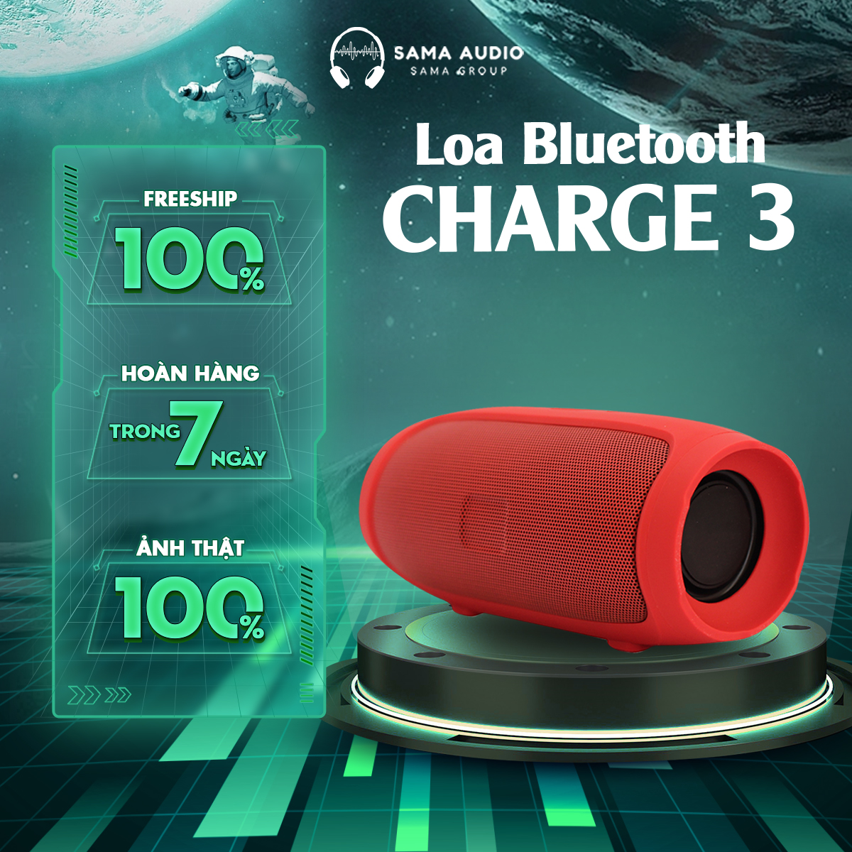 Loa mini charge 3 - loa bluetooth không dây vỏ nhôm, hổ trợ thẻ nhớ/usb - bao test