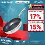 Chảo Inox Chống dính Nguyên Khối SUNHOUSE DESIRE DEXXM - Dùng được với mọi loại bếp - Đường kính 20cm - 24cm - 26cm - 28cm- Hàng Chính Hãng
