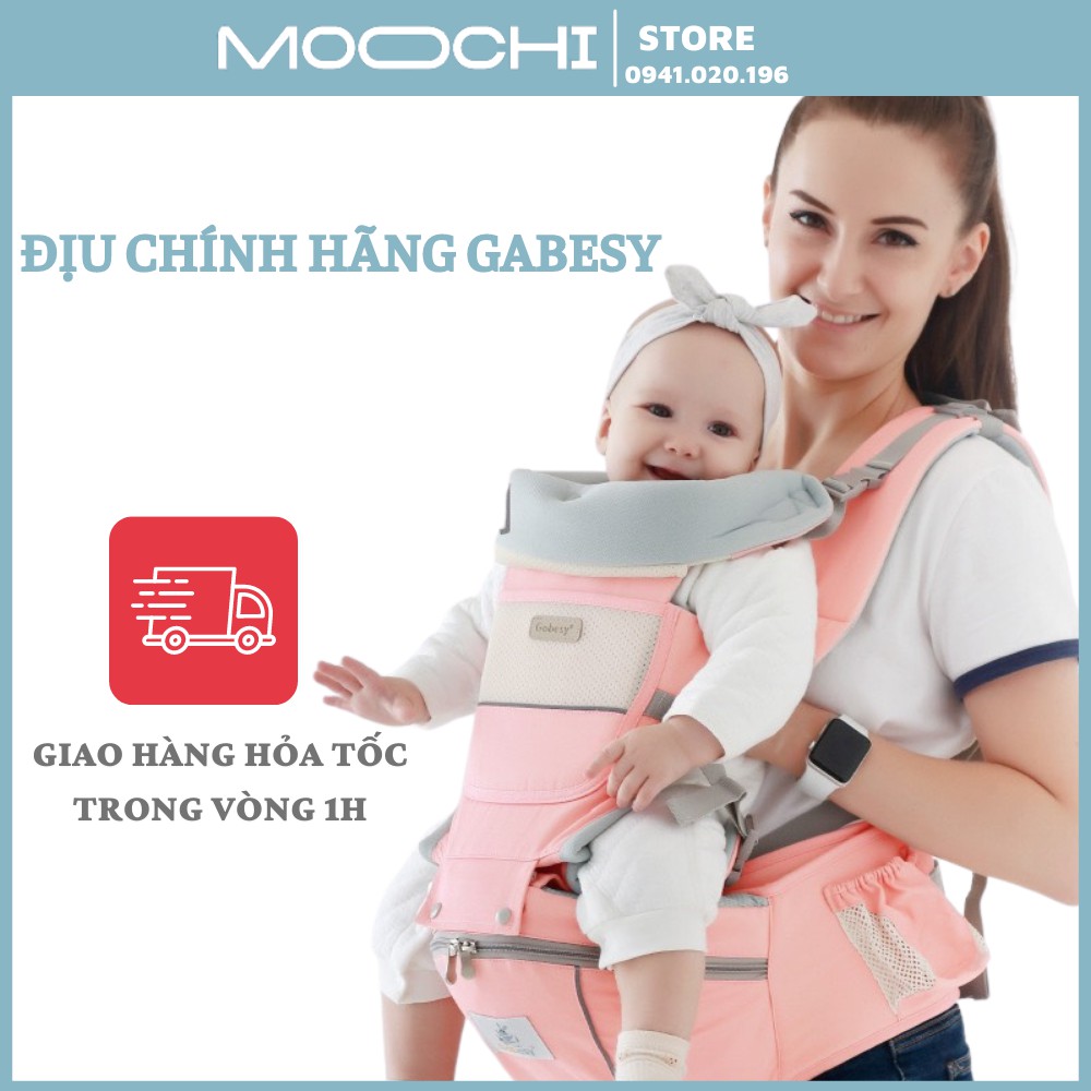 Địu chính hãng gabesy mc6, địu em bé chống gù thoáng khí cho bé từ 0 - 36 tháng tuổi