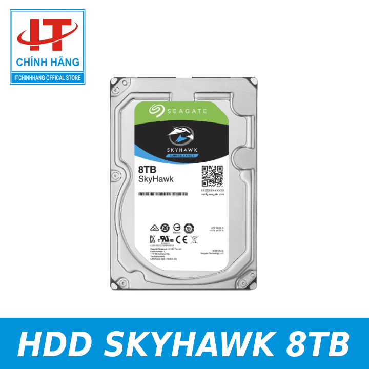 Ổ cứng hdd camera seagate skyhawk 8tb 3.5" sata - hàng chính hãng