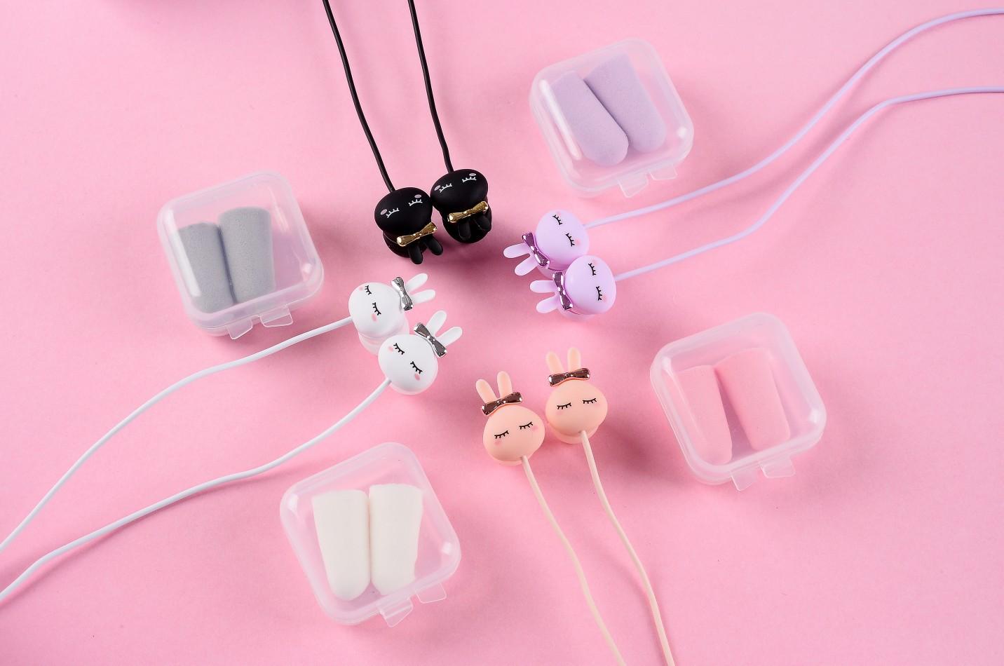 [HCM]Tai nghe nhét tai thời trang Nhật Bản hình thỏ siêu cute mẫu mới 2019 Rabbit E106