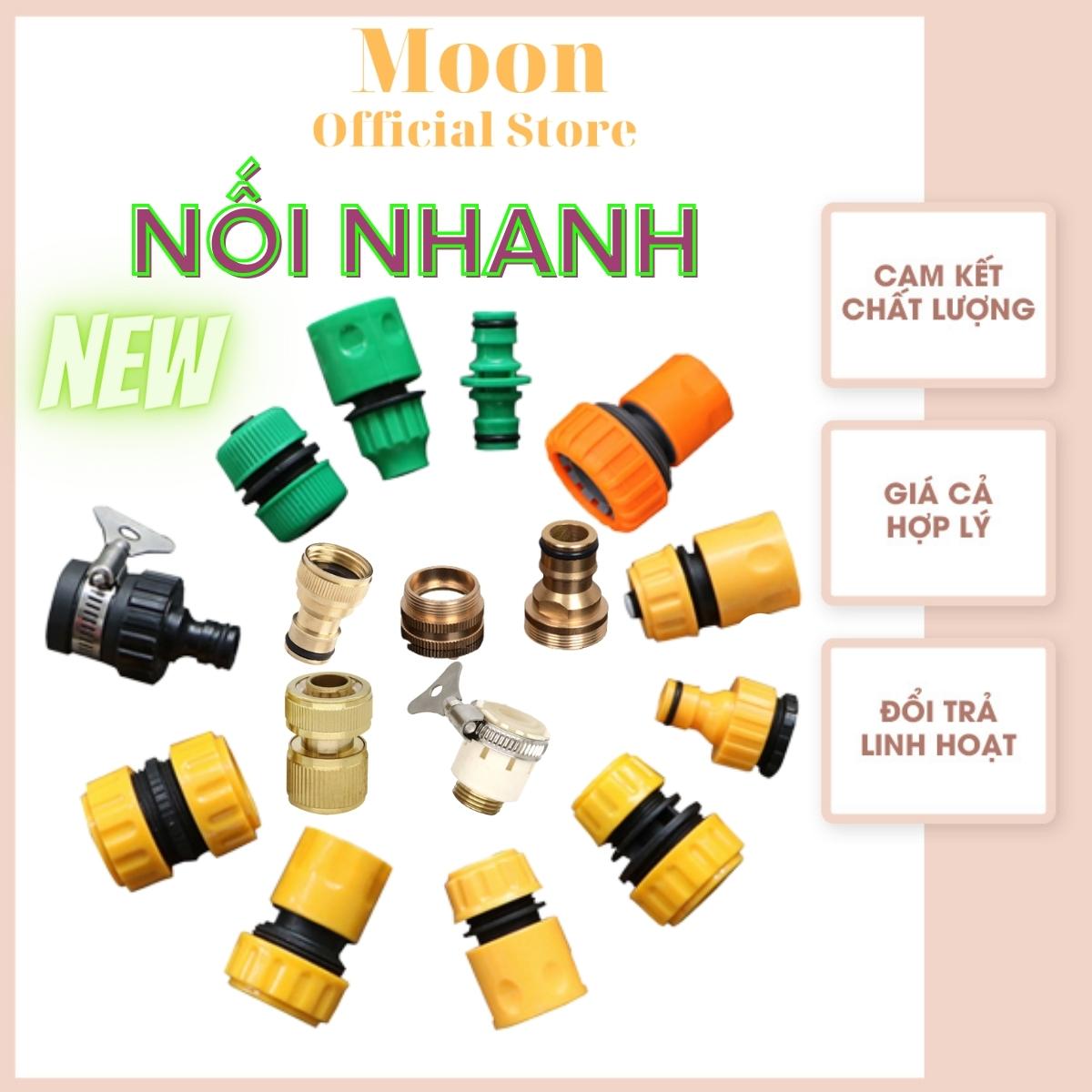 Khớp nối nhanh 2 dây ống nước nước, cút nối đầu vòi cấp, vòi tưới cây, nối tăng giảm dây phi 16, phi 21, phi 27 nhanh chóng, tiện lợi và bền bỉ cấu tạo bằng nhựa ABS bảo hành 6 tháng Moon store