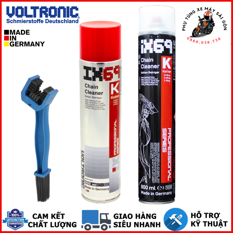 Rửa sên Voltronic IX69 600ml, 800ml nhập khẩu Đức và bàn chải 3D