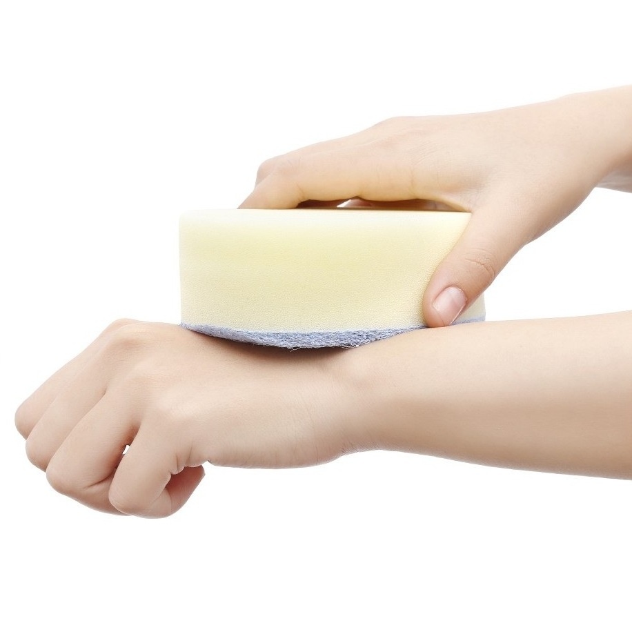 Mút tắm hai mặt tạo bọt Aisen xuất xứ Nhật Bản BE222 màu xanh