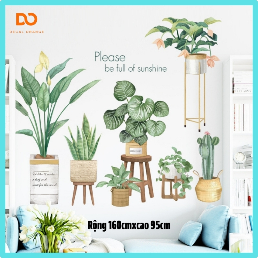 [HÀNG CAO CẤP] Decal dán tường, Tranh dán tường hình cây Bắc Âu A05, trang trí phòng khách, phòng ngủ, có sẵn keo, chống thấm nước