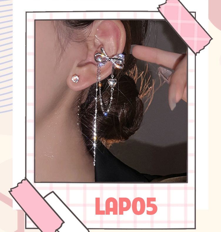[Nhập RS0822 giảm 30k cho đơn 99k][HOTDEAL] Bông Tai Kẹp Hình Nơ Đính Đá Hot Trend 2022 LUV4U LAP05 Phù Hợp Làm Đẹp Thời Trang Đi Chơi Dự Tiệc Điệu Xinh Cho Nữ