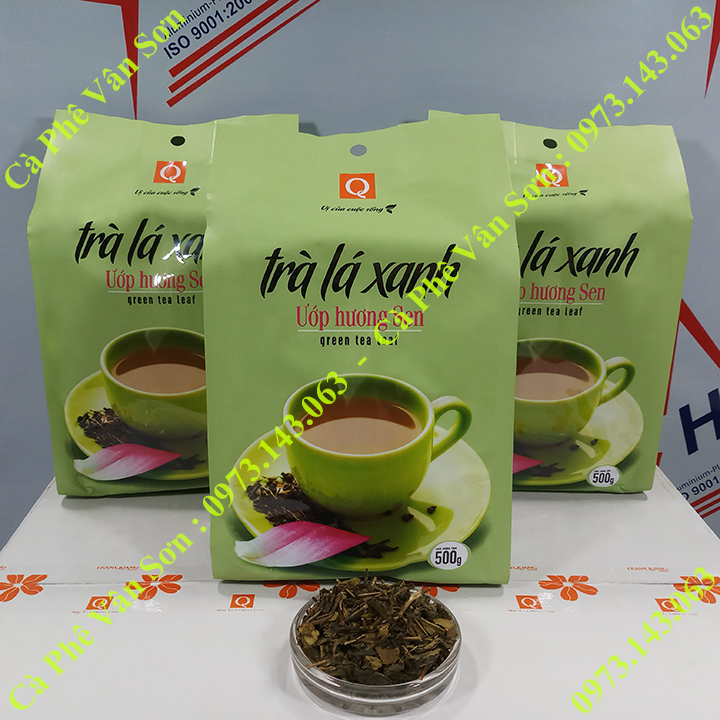 03 bịch trà Sen Trần Quang 500g - Green Tea Leaf