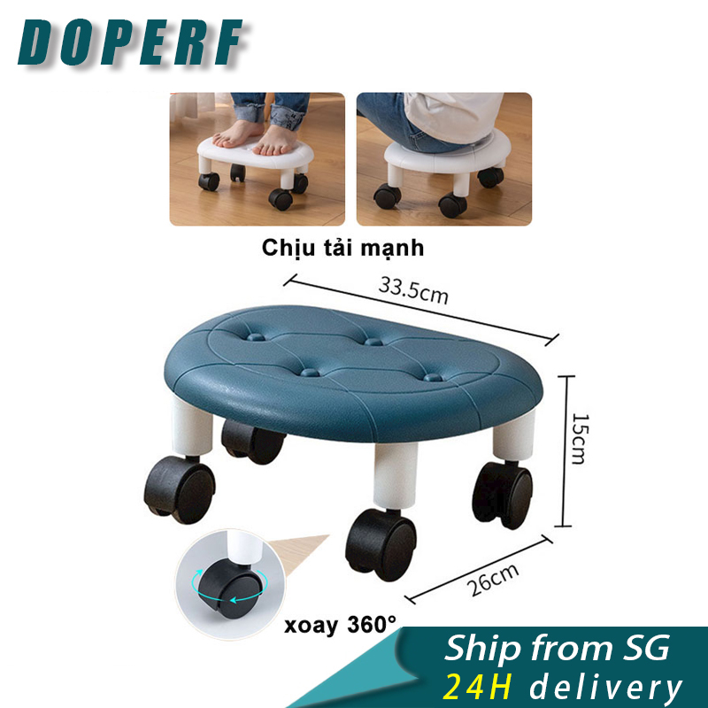 Ghế đẩu nhỏ có bánh xe, xoay 360°, bánh xe đa năng, sofa di động đẹp, ghế xoay, ghế đẩu thấp