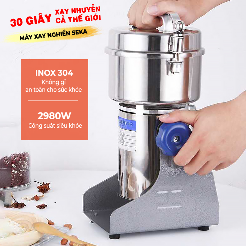 [ HÀNG CHÍNH HÃNG ] Máy Nghiền SeKa Z10 - Máy Xay Đa NĂng Chất Liệu Inox 304 - Tặng kèm bộ lưỡi dao sơ cua + rây bột + chổi vệ sinh máy - Công Suất 2980W