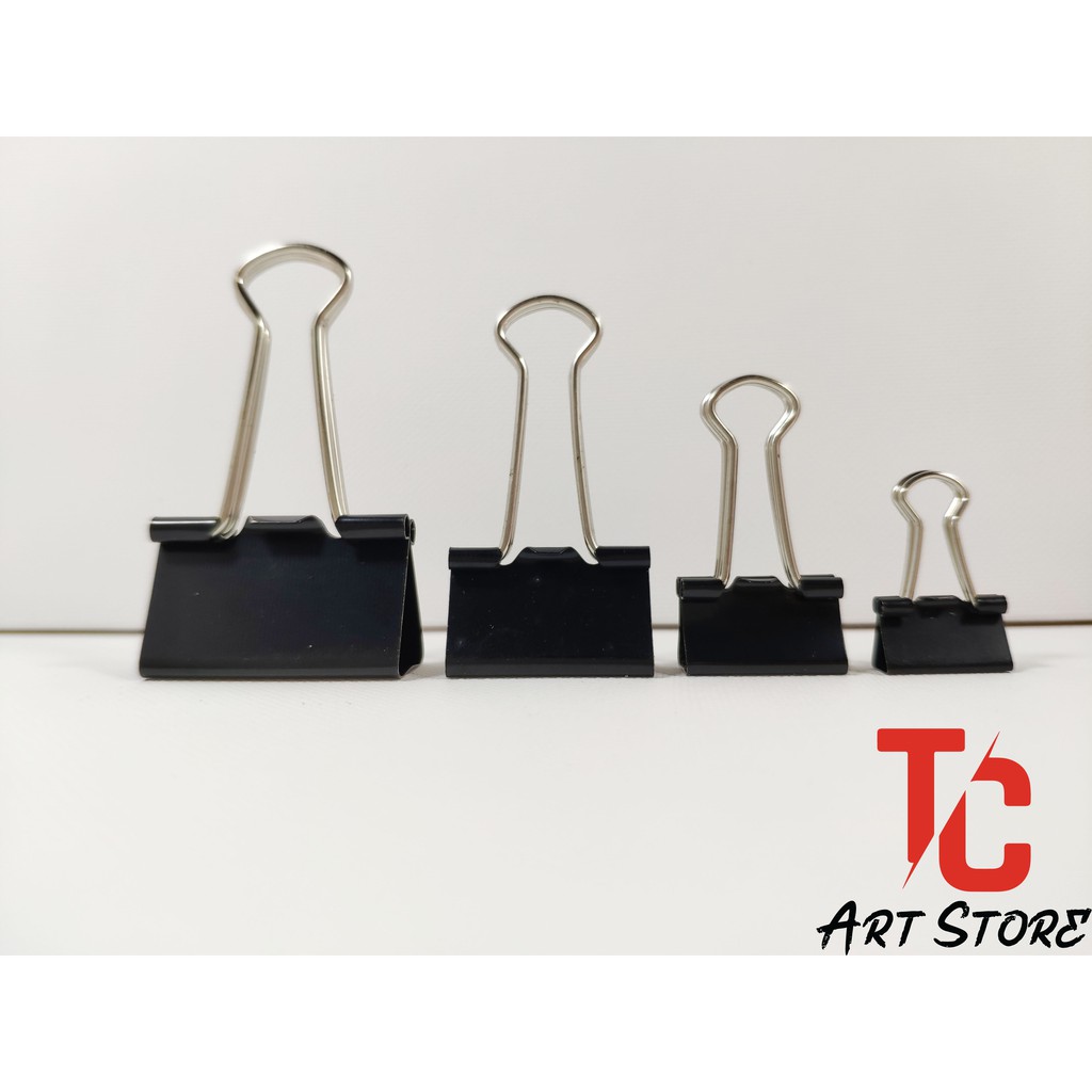 Kẹp sắt đen deli - kẹp tài liệu các cỡ 12 cái/ hộp