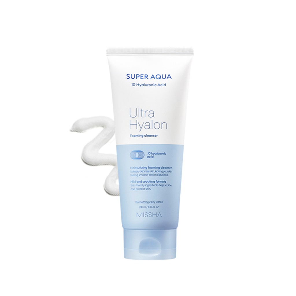 Sữa Rửa Mặt cân bằng độ ẩm Missha Super Aqua Ultra Hyalon Cleansing Foam 200ml