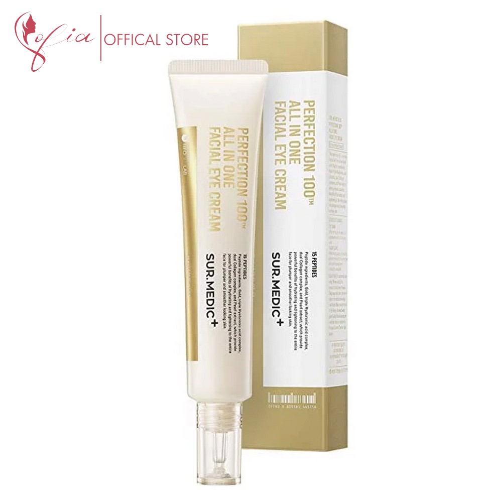 Kem giảm thâm mắt, xoá mờ nếp nhăn sur.medic+ perfection 100tm all in one facial eye cream 35ml