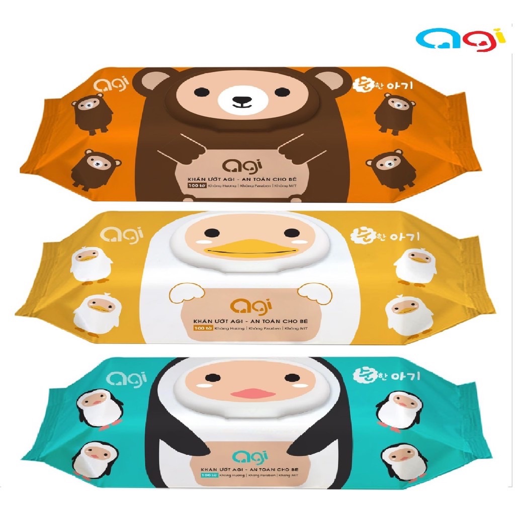 Khăn giấy ướt agi không mùi 100 tờ