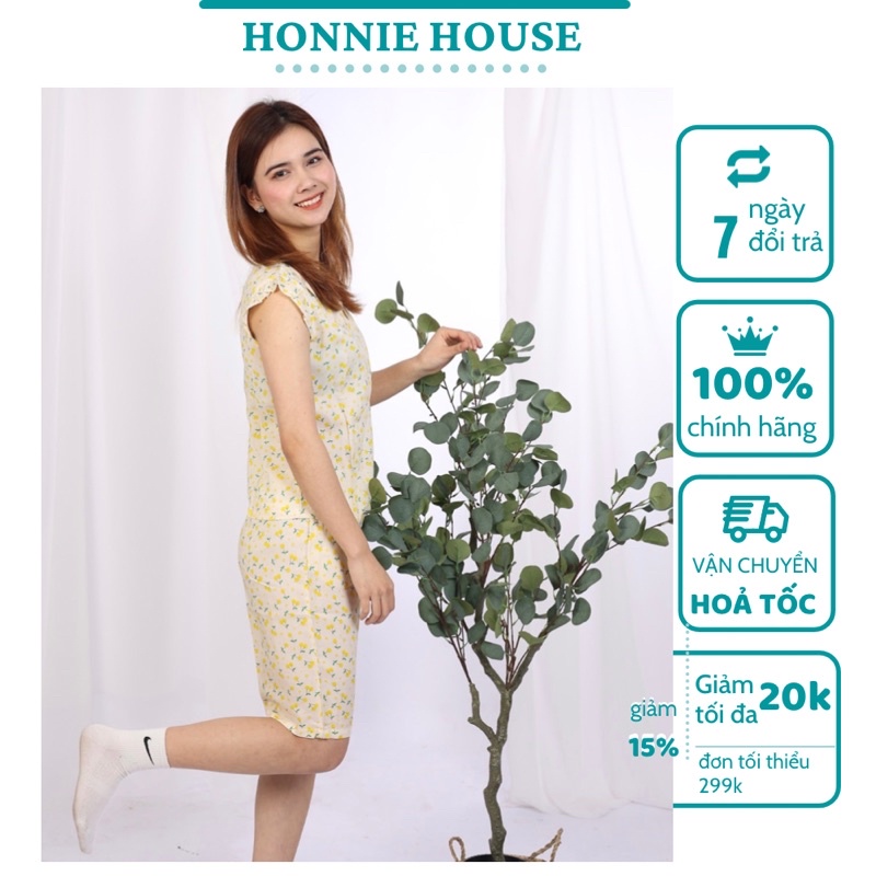 ☘️bộ lanh việt thắng nữ mặc nhà mùa hè☘️bộ tole nữ áo cộc tay quần ngố lửng