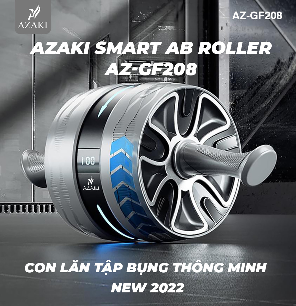 Con lăn tập cơ bụng Công Nghệ Nhật Bản Azaki GF208 tập tại nhà, dụng cụ tập gym cao cấp hỗ trợ đốt cháy mỡ bụng