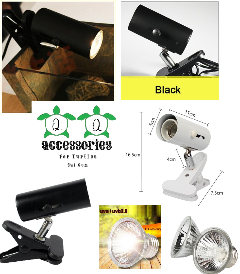 [GIẢM GIÁ] Combo Kẹp Đèn Và Đèn Sưởi 3.0 (UVB + UVA) | Phụ Kiện Rùa Cảnh Sài Gòn