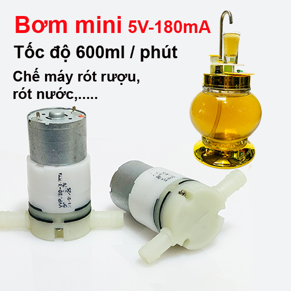 Bơm nước mini, bơm chân không 3.7v - 600ml / phút