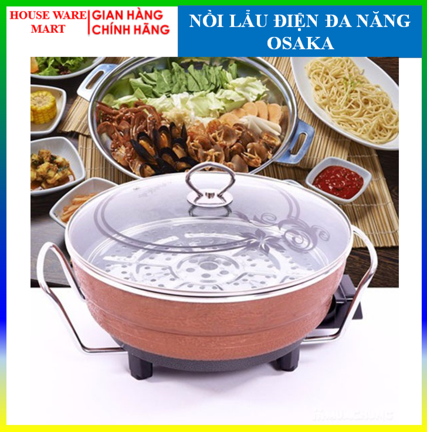 Nồi lẩu điện đa năng OSAKA 7903S - Chảo lẩu điện đa năng dành cho gia đình hay đi du lịch gọn nhẹ tiện lợi