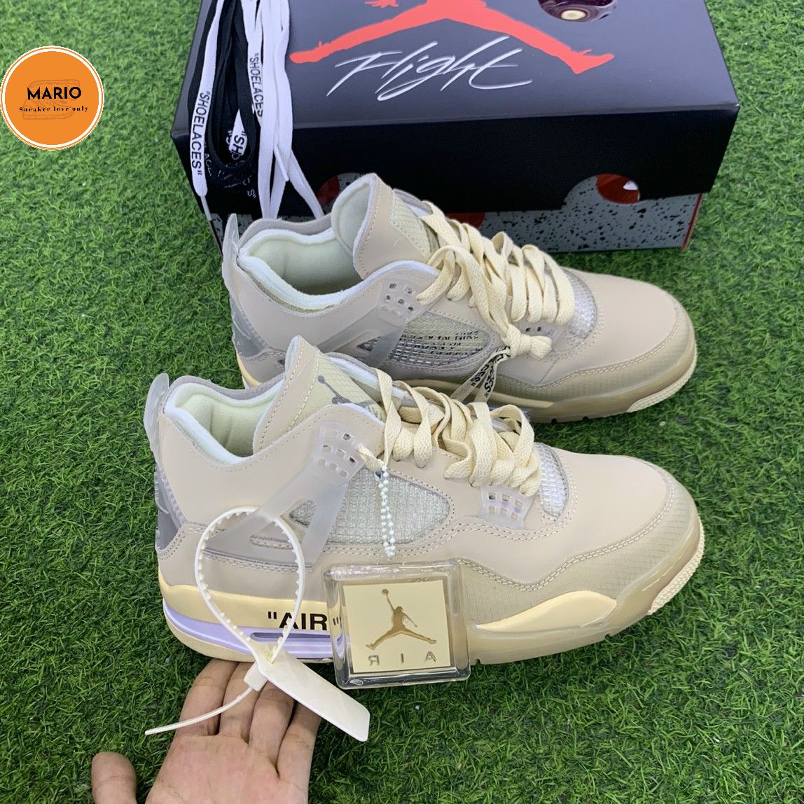 [VIDEO ẢNH THẬT+FREESHIP+HỘP] giầy thể thao JORDAN 4 Retro off white sail thời trang nam nữ