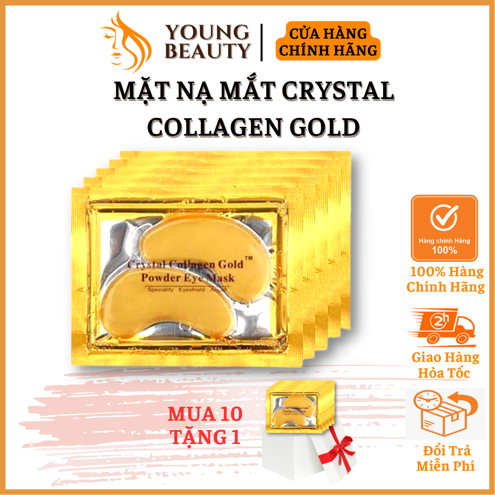 Mặt nạ mắt Crystal Collagen Gold - Mặt nạ giảm quầng thâm mắt, giảm bọng mắt, tăng độ đàn hồi cho da - YOUNG BEAUTY