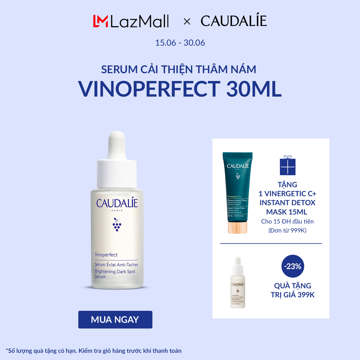 Tinh Chất Làm Sáng Và Cải Thiện Thâm Nám Caudalie Vinoperfect 30ml - MỚI 2024