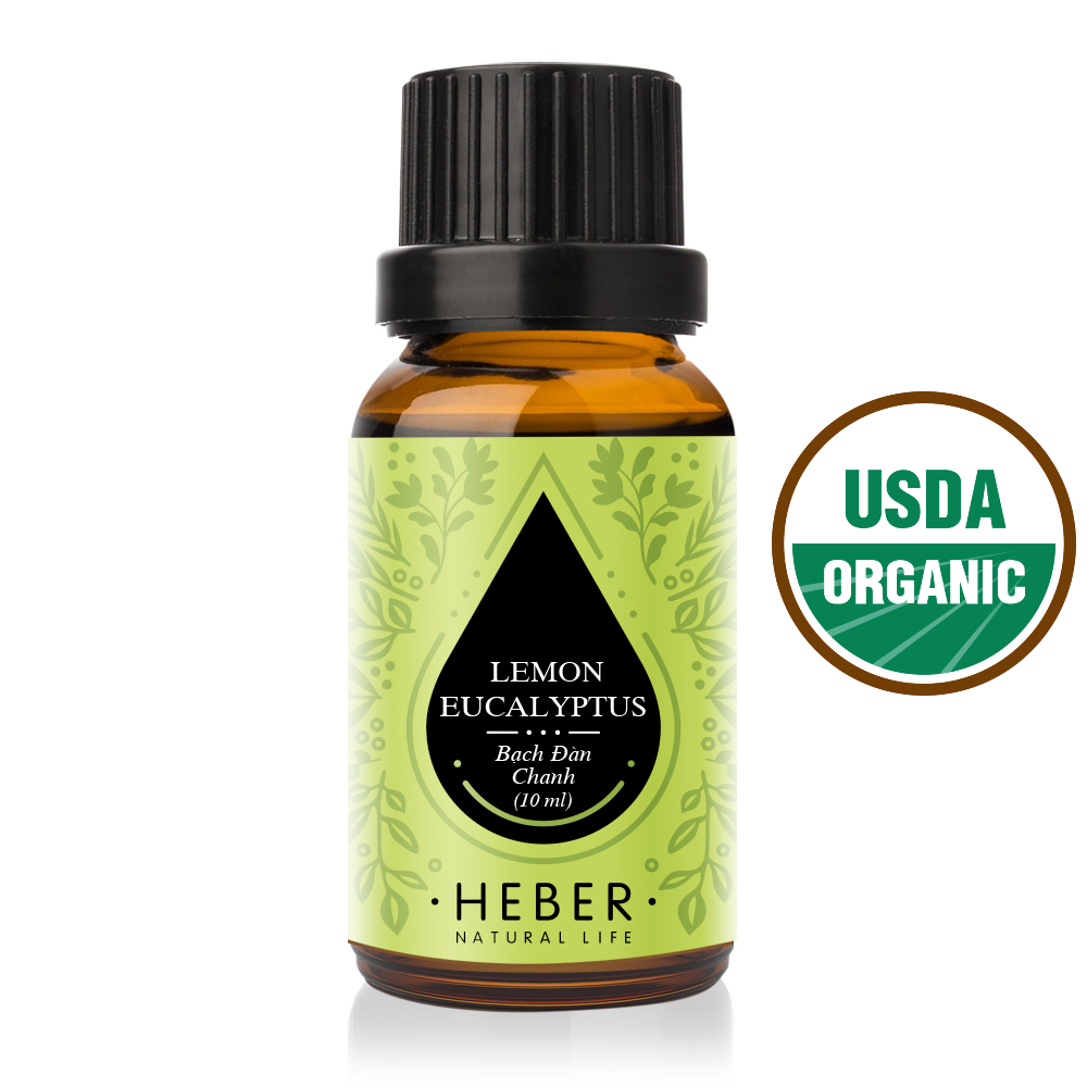 Tinh Dầu Bạch Đàn Chanh Lemon Eucalyptus Essential Oil Heber Vietnam, 100% Thiên Nhiên Nguyên Chất, Cao Cấp Nhập Khẩu, Kiểm Nghiệm Quatest 3, Xông Thơm Phòng, Hương Dịu Nhẹ