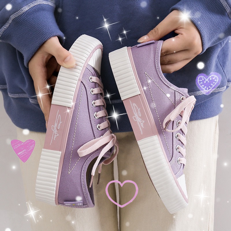 Giày thể thao Nữ Đế Chứ kĩ Kiểu dáng học Sinh 3 Màu Hot Trend 2020