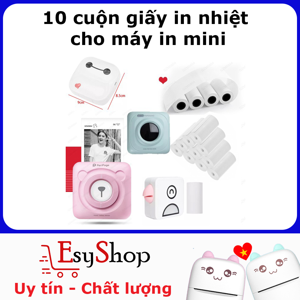 [HCM]10 cuộn Giấy in nhiệt cho máy in mini Peripage A6 Goojprt P6 Paperang P1P2...