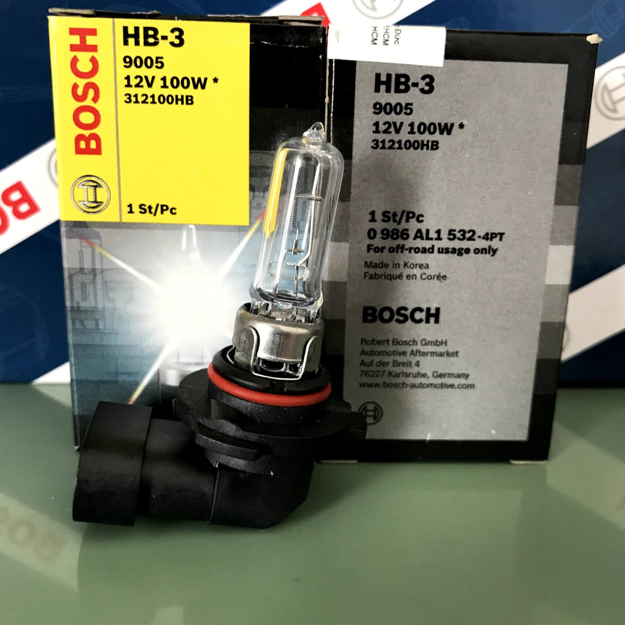 Bóng đèn bosch 9005 hb3 12v 100w - đèn cốt , đèn pha , đèn sương mù .