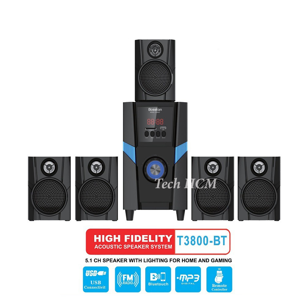 Loa vi tính bluetooth cao cấp bosston t3800 loa máy vi tính pc để bàn bluetooth gaming nghe nhạc công suất lớn có đèn led