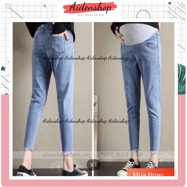 Quần bầu jeans thời trang Aidenshop quần bầu thu đông dạo phố