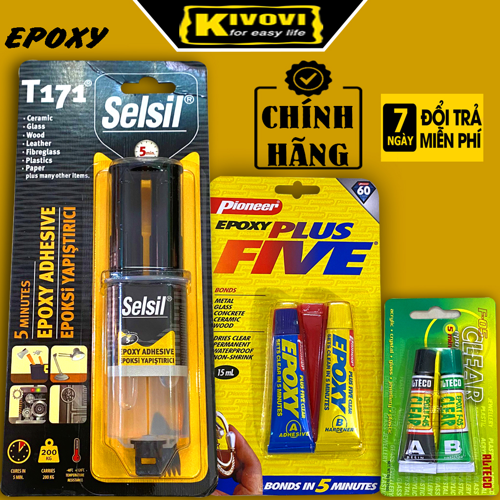 Keo Dán AB Trong Suốt 2 Thành Phần Nhật Bản EPOXY ALTECO 6G - Keo Epoxy Trong Suốt - Keo Ab Dán Kim Loại, Nhựa ,Thủy Tinh,... - Keo Dán Đa Năng Siêu Dính Chuyên Nghiệp Cao Cấp, Sửa Chữa Các Vật Dụng - Kivovi