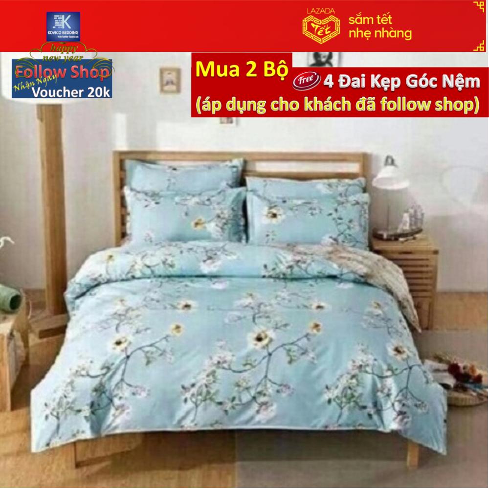 Bộ chăn ga gối poly Hoa dây 1m6x2m