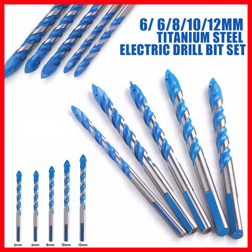 Mũi khoan bê tông đa năng sơn chống gỉ cao cấp chân tam giác đường kính 3/4/5/6/6/8/10/12mm mũi khoan khoét lỗ tường, gạch men, khoan sắt, khoan gỗ cho máy khoan điện, máy khoan pin cầm tay