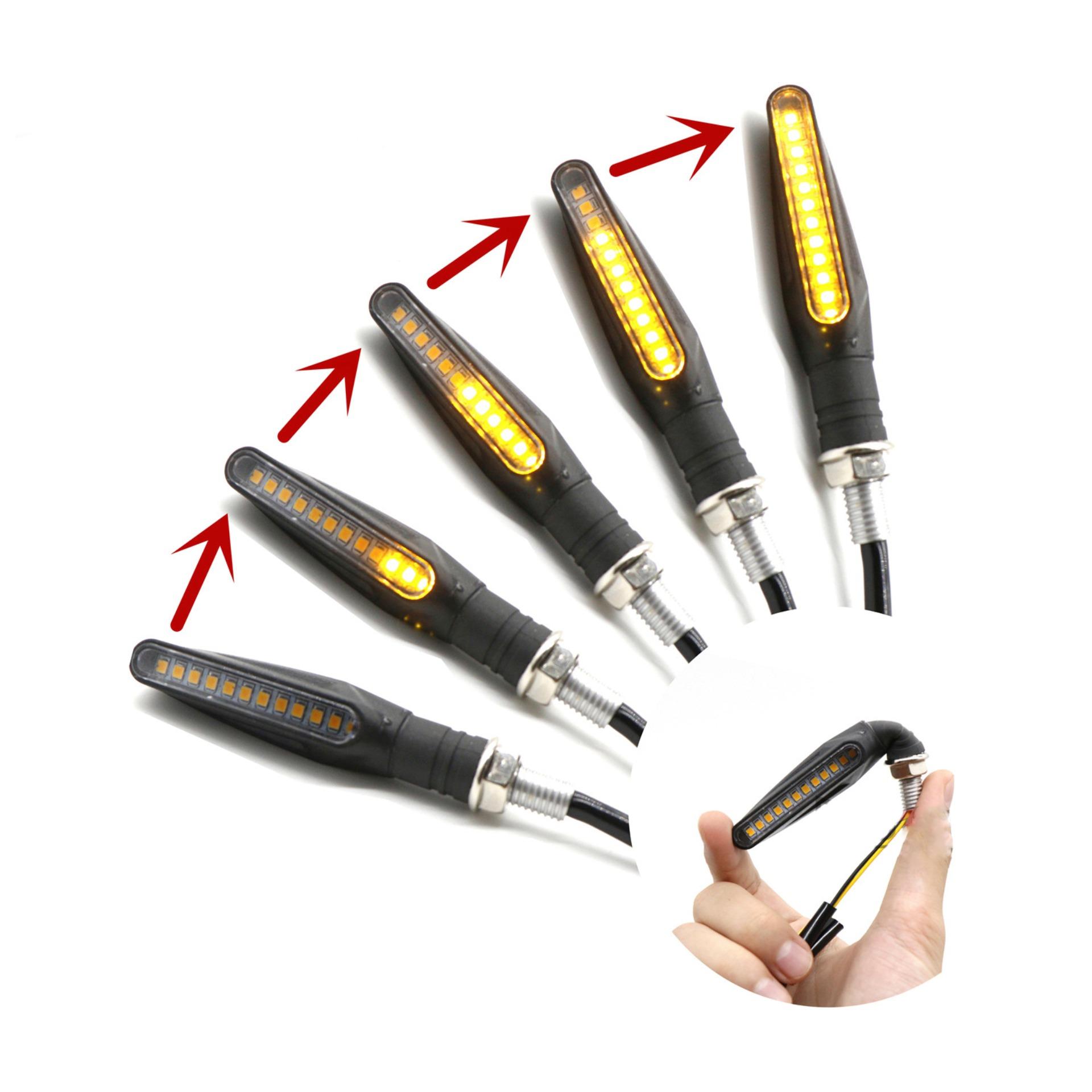 Bộ 2 Đèn Xi Nhan LED Chạy vuốt Kiểu Audi cho Xe Máy TF11